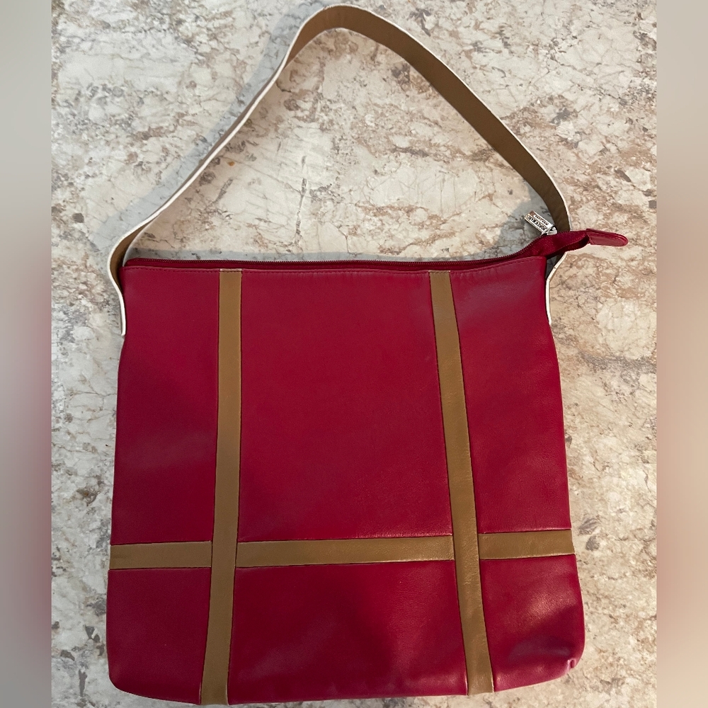 Red and Brown Women's Andrew Marc Handbag